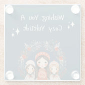 ハイゲクリスマス母娘リース ガラスコースター (裏面)