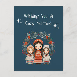 ハイゲクリスマス母娘リース シーズンポストカード