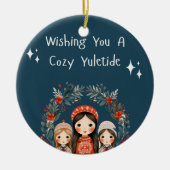 ハイゲクリスマス母娘リース セラミックオーナメント (正面)