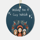 ハイゲクリスマス母娘リース セラミックオーナメント (左)