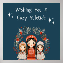 ハイゲクリスマス母娘リース ポスター