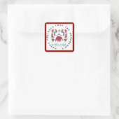 ハイゲクリスマス醜いセーターフェスティバルおもしろいギフトラベル スクエアシール (バッグ)