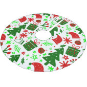 ハイゲコテージコアクリスマスメリークリスマス ブラッシュドポリエステルツリースカート (アングル)