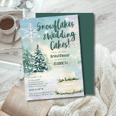 ハイゲスノーフレーク結婚とズケーキブライダルシャワー 招待状