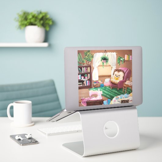 ハイゲヘッジホッグ シール (デスク上のノートパソコン)