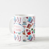 ハイゲホットココアかわいい冬の手図解入りの、写真付きの- コーヒーマグカップ (正面左)