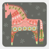 ハイゲホリデーホースラウンドスクエアステッカー スクエアシール (正面)