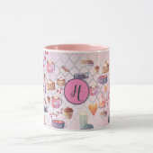 ハイゲムグズコージーライフパーソナライズされたフォークアートピンク マグカップ (中央)
