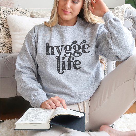 ハイゲライフコージーデンマーク引用文ノルディックタイポグラフィLt スウェットシャツ