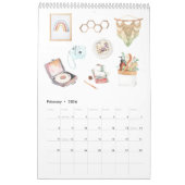 ハイゲライフ |水彩イラストレーション カレンダー (2月 2026)