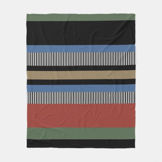 ハイゲ数々のカラーストライプスカンジナインスパイアア フリースブランケット (正面)