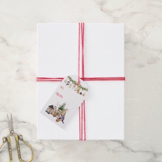 ハイゲ，喜び，平和，調和ホリデーフォールディング ギフトタグ (より糸付き)