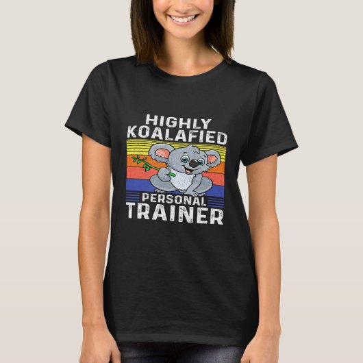 ハイコアレートパーソナルトレーナーおもしろいコアラジム Tシャツ (正面)