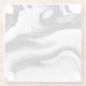 ハイコントラストの白黒大理石のガラスコースター ガラスコースター (裏面)