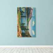 ハイシエラのタイオガ湖とダナ山 キャンバスプリント (インサイチュ (ウッドフロア))