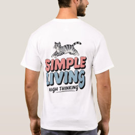 ハイシンプルズリビング考え- Cute Cat Minimalist Tシャツ