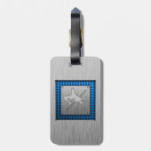 ハイジャンプブラシをかけられた金属一見 ラゲッジタグ (裏面縦)