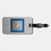 ハイジャンプブラシをかけられた金属一見 ラゲッジタグ (裏面横)