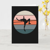 ハイジャンプ高ジャンパーのギフト陸上競技 カード (黄色い花)