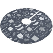 ハイジーブルーの白い居心地の良いソックスのマグ木 ブラッシュドポリエステルツリースカート (アングル)