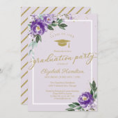 ハイスクールグラードパーティーパープルフローラ 招待状 (正面/裏面)