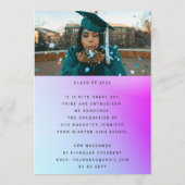 ハイスクールグラードパーティーブグラデーションロモダンック 招待状 (裏面)