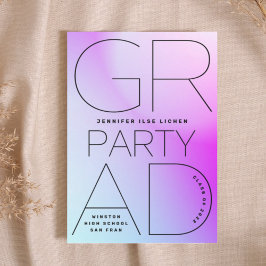 ハイスクールグラードパーティーブグラデーションロモダンック 招待状