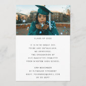 ハイスクールグラードパーティーホワイトモダンブラック 招待状 (裏面)