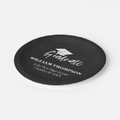 ハイスクールチョークブラック&ホワイトグラードパーティー ペーパープレート (アングル)