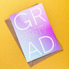 ハイスクールパーティーホワグラデーションイモダント 招待状