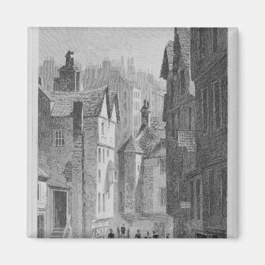 ハイスクール、ワインド、エディンバラの彫刻あり マグネット (正面)