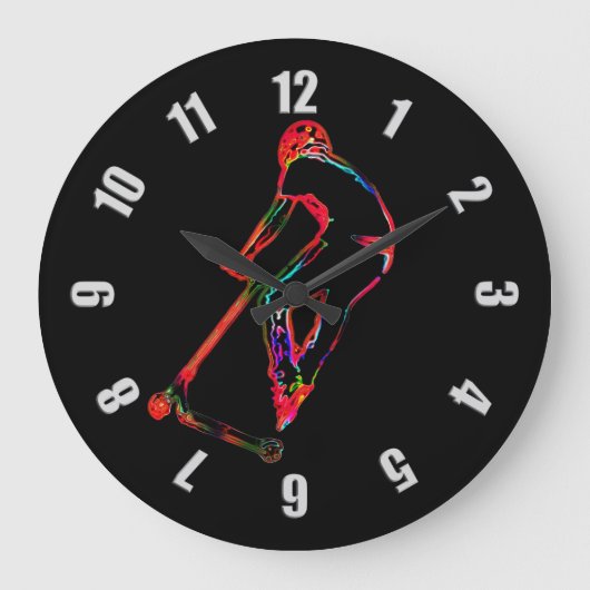 ハイスクー飛んでいるター – スクーター少年 ラージ壁時計 (正面)