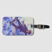 ハイスケー飛んでいるトボーダー – Skateboarding Trickster ラゲッジタグ (正面横)