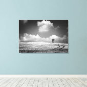 ハイスタックとトラック素晴らし、アート白黒 キャンバスプリント (インサイチュ (ウッドフロア))