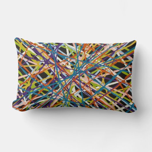 ハイスタックインブラックコットンランバー装飾用クッション ランバークッション (正面)