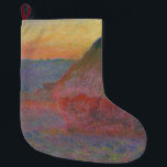 ハイスタックス(by Claude Monet) ラージクリスマスストッキング<br><div class="desc">農家の畑にフランスの干し草の山が積み重なった絵を描いた画家クロード・モネ(1840-1926)の画像。オリジナルタイトルは「Les Meules a Giverny」。</div>