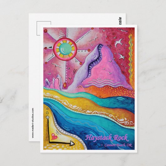 ハイスタックロックキャノンビーチまたはトラベルアートポストカード ポストカード (正面/裏面)
