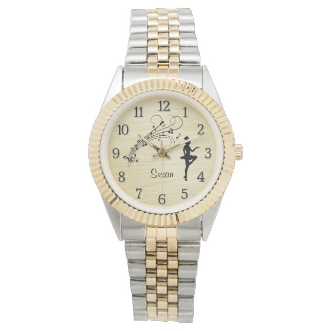 ハイステップタップパーソナライズされたダンサー 腕時計 (正面)
