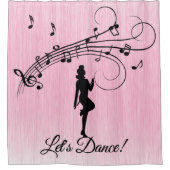 ハイステップダンスカスタム文字ピンクシャワーカーテン シャワーカーテン (正面)