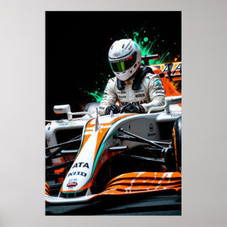 ハイスピードに対応したフォーミュラワンレーサー ポスター