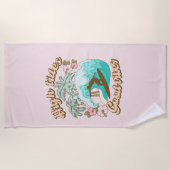 ハイタイズグッドビベスビーチライフサーフィントロピカル ビーチタオル (正面)