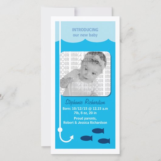 ハイタイド魚釣りベビー発表 案内状 (正面)