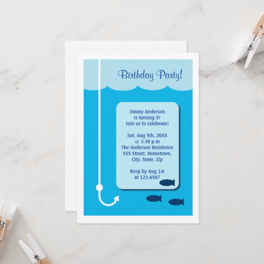 ハイタイド魚釣り 招待状 (正面/裏面インサイチュ)