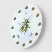 ハイタイムウィードの芽パーソナライズされた ラージ壁時計 (傾斜)