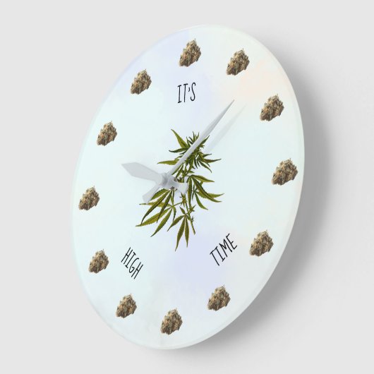 ハイタイムウィードの芽パーソナライズされた ラージ壁時計 (傾斜)