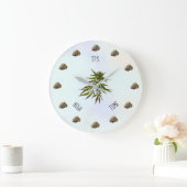 ハイタイムウィードの芽パーソナライズされた ラージ壁時計 (ホーム)