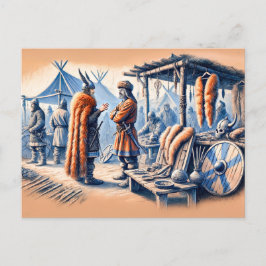 ハイタブトレーディングポストインパステルチョークスケッチ ポストカード