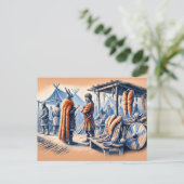 ハイタブトレーディングポストインパステルチョークスケッチ ポストカード (スタンド正面)