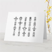 ハイダアニマルズ先住民インディアンハイダインディペンデント カード (黄色い花)