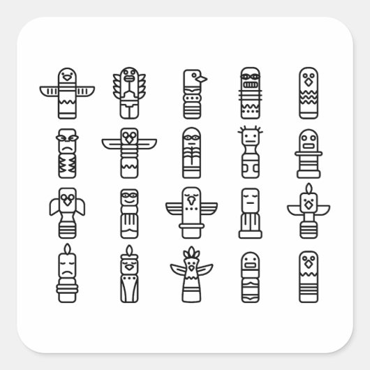ハイダアニマルズ先住民インディアンハイダインディペンデント スクエアシール (正面)